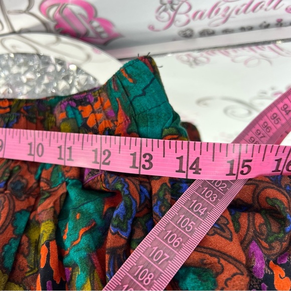 Lasile skirt long flowy vintage vibrant Colors Floral Multicolor Maxi Skirt - Picture 10 of 11